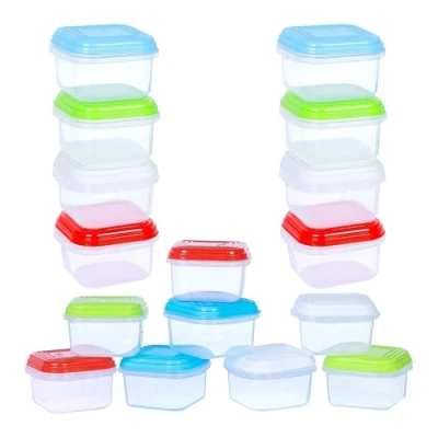 Immagine di ARSUK Set di contenitori per ermetico alimenti plastica riutilizzabili con coperchi impilabili microonde freezer lavastoviglie lunch box (Mini storage 16pc)