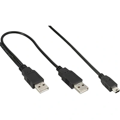 Immagine di InLine 20297 Cavo Mini USB 2.0, Sdoppiatore Y, 2X Type a Maschio B Maschio, 5Pol, 1.5 m, Nero