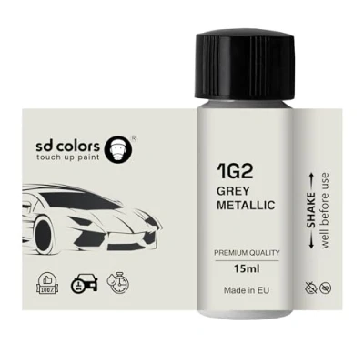 Immagine di SD COLORS GRIGIO METALLICO 1G2 New Touch Up Paint 15 ML RIPARAZIONE GRAFICO PENNELLO COLORE CODICE (SOLO VERNICIA)