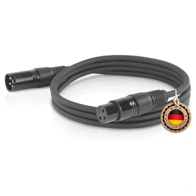Immagine di ETEC, cavo XLR, microfono, XLR maschio a femmina, di collegamento nero, 10 m