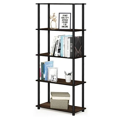 Immagine di Furinno Turn N Tube Espositore multiuso a 5 livelli, noce Columbia/nero