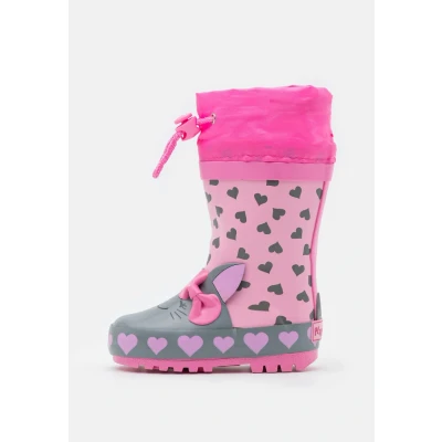 Immagine di Playshoes Katze Stivali di gomma per bambini, Taglia: 23, Pink Sintetico