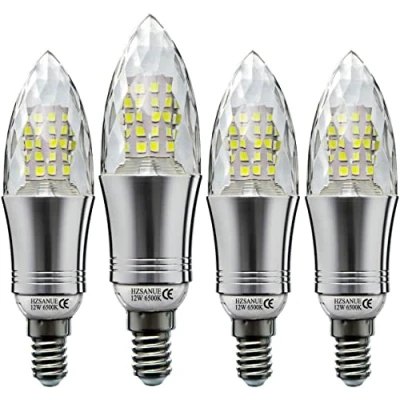 Immagine di HZSANUE Lampadine LED E14 12W, Equivalente Incandescenza 100W, 6500K Bianco Freddo, 1350LM, Piccole Vite Edison, 4 Pack
