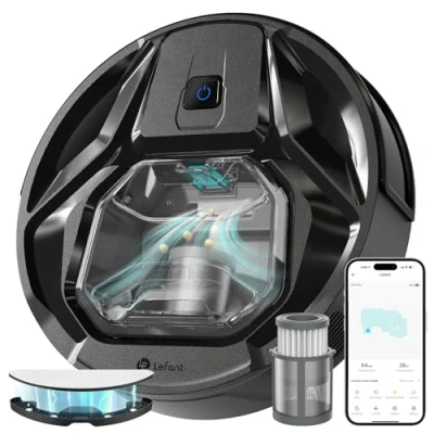 Immagine di LEFANT Robot aspirapolvere M320 con funzione di pulizia 3 in 1, 6.000Pa navigazione precisione a distanza, contenitore polvere da 800 ml, 210 minuti, Wi Fi/app, ideale per peli animali,