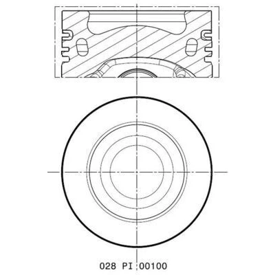 Immagine di MAHLE ORIGINAL 028 PI 00100 002 Pistone 81,5 con porta fascia elastica, canale raffreddamento VOLKSWAGEN: GOLF 6, Transporter 5 Bus,