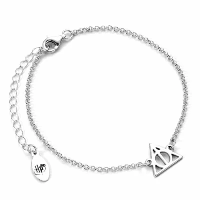 Immagine di Harry Potter Braccialetto in Argento sterling con ciondoli dei doni della morte, Misura unica,