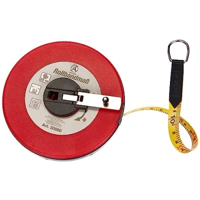 Immagine di BGS Do it yourself 50880 Metro a nastro 20 m Larghezza 12,5 mm Fibra di vetro marcato su entrambi i lati, scala metraggio