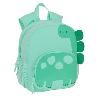 Immagine di Safta DINOSAURIO Zaino in neoprene per bambini, ideale bambini di diverse età, comodo e versatile, 20 x 9 25 cm, colore Verde, Estándar, Casual