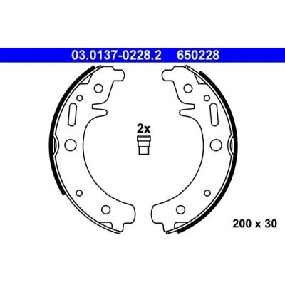Immagine di ATE 03.0137 0228.2 Ganasce Freno 200mm 30mm TRABANT: P 601 Universal