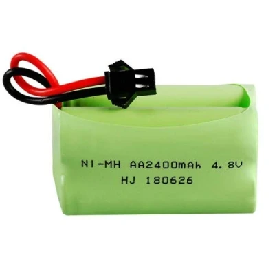 Immagine di YUNIQUE GREEN CLEAN POWER Batteria Ni MH Ricaricabile 4.8V 2400mAh AA Connettore SM 2P Per RC Boat, Bus, Drone Radiofly Space Kondor Incluso Cavo USB, Verde