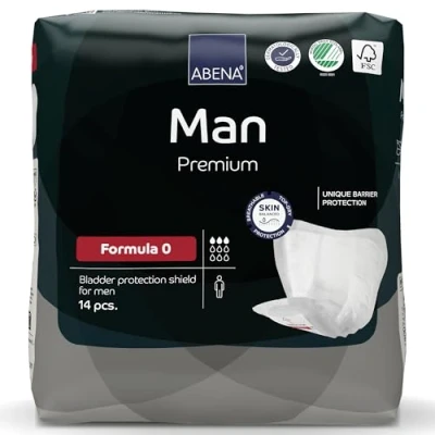 Immagine di Abena Man Formula 0 Cuscinetti per incontinenza da uomo, ecologici protezione extra, traspiranti e confortevoli, con Assorbimento rapido, discreto 250 ml, 14 pezzi