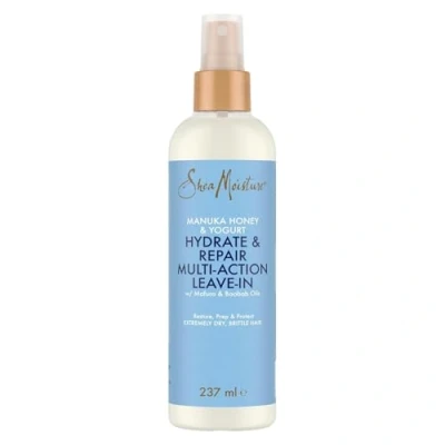 Immagine di SheaMoisture Balsamo Leave In Hydrate &amp; Repair Multi Action con Miele di Manuka e Yogurt Per capelli molto secchi danneggiati olio baobab burro karité, senza solfati 1 x 237 ml