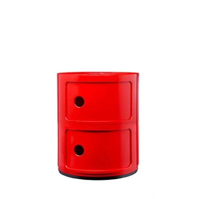 Immagine di Kartell Componibili, Contenitore 2 elementi, Rosso, Base tonda