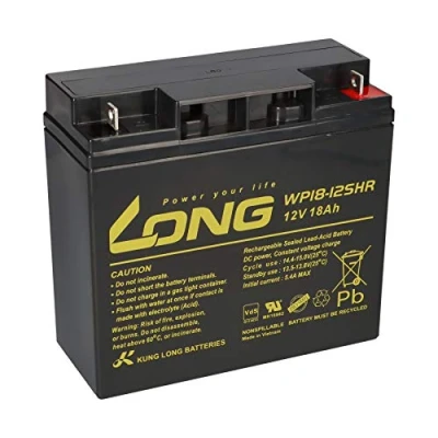 Immagine di Kung Long WP18 12SHR Batteria PB al piombo 12 Volt con 18 Ah, connettore a vite polo piatto M5, 181 x 76 167 mm
