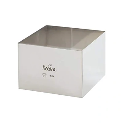 Immagine di Decora 18 x H 6 cm 0063786 Quadrato Inox, in Acciaio Inossidabile, Argento