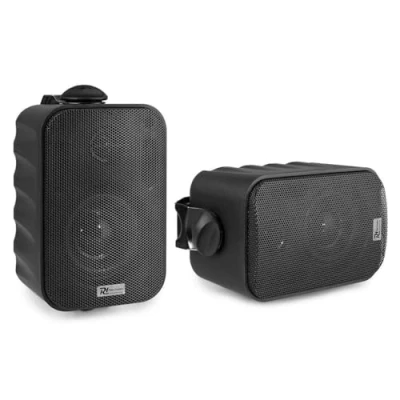 Immagine di Power Dynamics BGO30 Altoparlanti passivi a 2 vie, 60 watt, nero, Woofer 3&quot;, consegnato in coppia, interno o esterno, griglia alluminio e supporto di montaggio, resistente alle intemperie