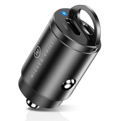 Immagine di Wicked Chili caricabatteria da Auto Doppio USB C 30 W per accendisigari, Adattatore Compatibile con iPhone 14, 13, 12 (PRO, Max, Plus, Mini) 11 XS iPad PRO, Air, Piccolo