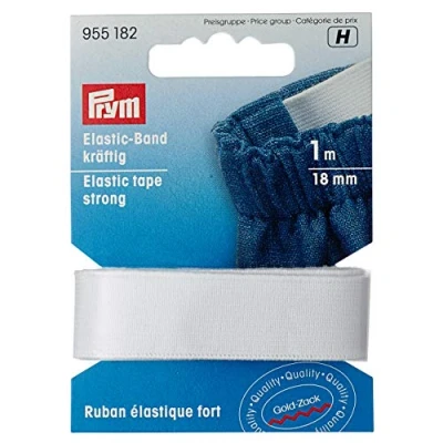 Immagine di Prym 955182 Nastro elastico resistente, 18 mm, 66% PES 34% ED