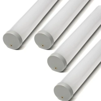 Immagine di Jandei Confezione da 4 profili in alluminio 1 metro per installare strisce LED sospese o superficiali, tubo luci a LED, copertura traslucida (Ø 30 mm). Include tappi terminali e viti