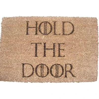 Immagine di FastCraft, Zerbino Game of Thrones con inglese &quot;Hold the door&quot;, 60 x 40 cm, tappeto d&#039;ingresso invernale in fibra di cocco, per interni ed esterni