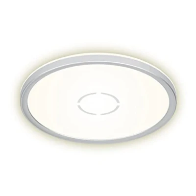 Immagine di BRILONER Leuchten Plafoniera a LED, lampada da soffitto con retroilluminazione, 18 W, 2.400 lumen, 4.000 Kelvin, rotonda, bianco argento, Ø 29,3cm