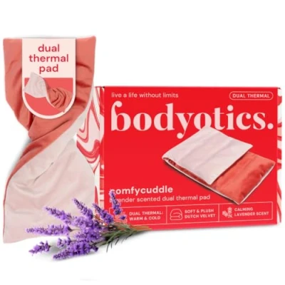 Immagine di Bodyotics ComfyCuddle Cuscinetto riscaldante per Microonde con profumo di lavanda calmante un comfort accogliente durante il ciclo mestruale, riscaldare e congelare raffreddare