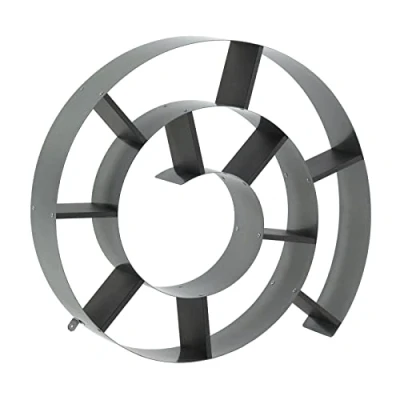 Immagine di Kare Design scaffale da parete Snail, libreria, argento/grigio, 74x82x13cm, forma chiocciola, acciaio vernicato a polvere