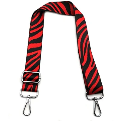 Immagine di Tracolla per Borsa Donna Struttura Rosso, Regolabile, Colorata Cinghia di Ricambio Larga 3.8cm con Argento Moschettoni Accessori Borsette Ragazza DIY, #3