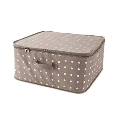 Immagine di Compactor RAN4540B Rivoli Custodia Porta Coperte Con Cerniera, Chiusura lampo, Antipolvere, Polipropilene, Marrone/Bianco, 46 x H. 20.5 cm