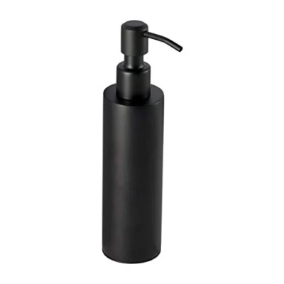 Immagine di Ambrosya Dispenser di Sapone a Colonna in Acciaio Inossidabile Nero Porta Supporto per Il Bagno (Acciaio (Nero), Rotondo)