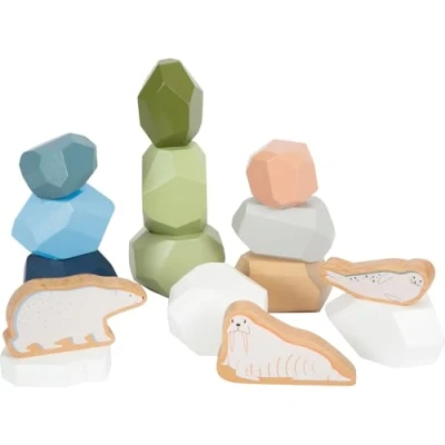 Immagine di Small Foot Pietre di bilanciamento Arctic, in Legno Certificato FSC 100%,Divertimento per Bimbi dai 12 Mesi, Multicolore, Small, 12440