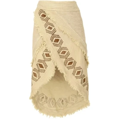 Immagine di Guru Shop, Goa Wrap Skirt, Gonna a Strati Tribale, Boho, Marrone, Cotone, Dimensione Indumenti:One Size, Gonne/short