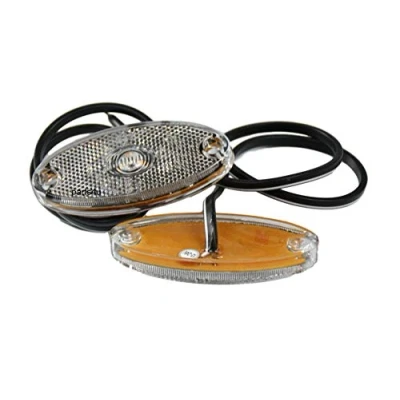 Immagine di 2 luci di posizione a LED bianche per camion, rimorchio, 12 V, 24 V