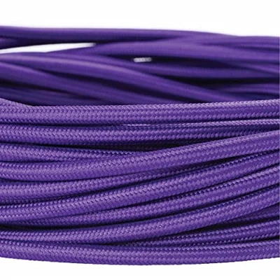 Immagine di cavo tessile per lampade, 3 fili, 3x 0,75 mm², elettrico con conduttore di terra, accessori lampada (5m, Viola)