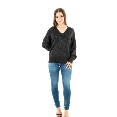 Immagine di ONLY Lucia LS Glitter Vneck Maglione, Donna, Taglia: Large, Black