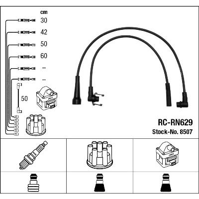 Immagine di NGK 8507 Kit Cavi Accensione 5 RENAULT: Super Hatchback