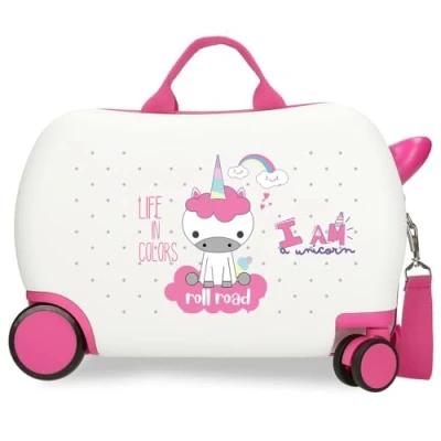 Immagine di ROLL ROAD I Am Unicorn Valigia per bambini Bianco 45 x 31 20 cm Rigida ABS 24,6 L 1,8 kg 2 ruote Bagagli Mano, bianco,