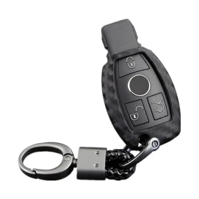 Immagine di M.JVisun Morbido Silicone TPU Chiave Auto Protettiva Custodie Cover per Mercedes Benz A B C E S G M V Classe CLA CLS GLA GLC GLE GLK GL GLS SL SLK SLC Viano Metris Nero Intrecciato Portachiavi