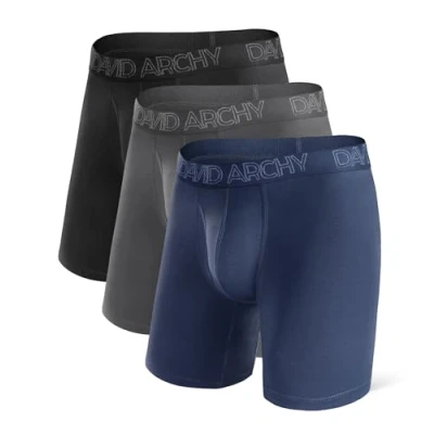 Immagine di DAVID ARCHY Boxer Uomo in bambù Ultra Morbido, Mutande Bamboo Comodi, Intimo Maschile ，Traspiranti, 3 Paia