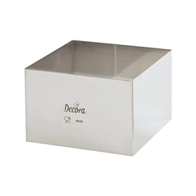 Immagine di Decora 20 x H 6 cm 0063787 Quadrato Inox, in Acciaio Inossidabile, Argento