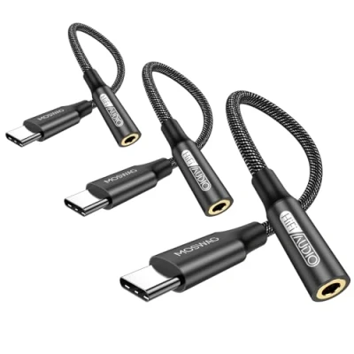 Immagine di MOSWAG adattatore jack per cuffie USB C a 3.5mm, audio cavo Dongle Aux Samsung Galaxy S22 S21 S20/S20 Plus/S20+/S20 Ultra/S20/A71/A54 5G/ A34 A73 A53 A33 5G