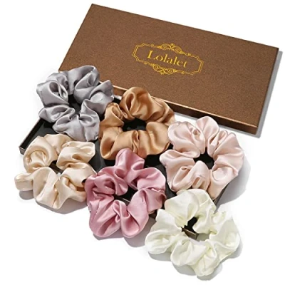 Immagine di [6 Pezzi] Lolalet Scrunchies per Capelli in Raso, Elastico Scrunchies, Set Elastici Stoffa Raso Donne Ragazze Stile C
