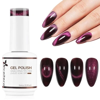 Immagine di Nicedeco 15ML Smalto Cat Eye Semipermanente per Unghie Colori magneticp Lampada UV LED Soak Off Gel Nail Polish N308