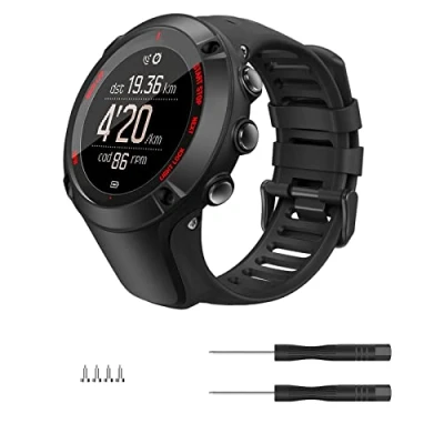 Immagine di MoKo Cinturino Compatibile con Suunto Ambit 1/2/2S/2R/3/3 Sport/3 Run/3 Peak, Braccialetto di Ricambio in Morbido Silicone Accessori per Orologi, Nero