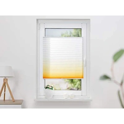 Immagine di Khome Tenda Plissettata Klemmfix, con Gradiente di Colore, Metallo, Giallo, 70 x 130 cm