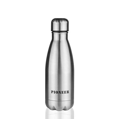 Immagine di Pioneer PVB350 Bottiglia termica sottovuoto, in acciaio inox, a doppia parete, per caldo/freddo fino 8 ore, senza BPA, riutilizzabile, 100% prova di perdite, 350 ml