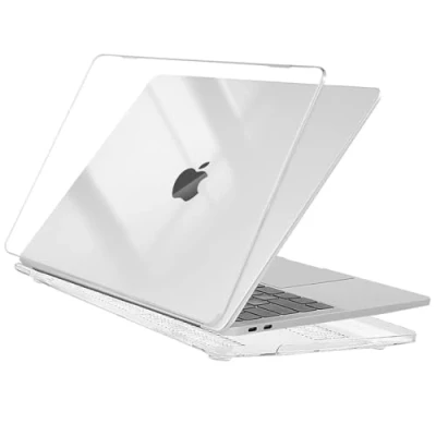 Immagine di EooCoo Cover MacBook Air M1 13 A2337 A2179 A1932, Custodia Rigida in Plastica per 2020 2019 2018 13,3 Pollici Retina Display con Touch ID Cristallo Trasparente