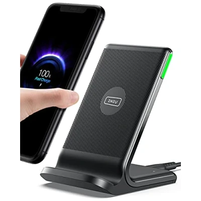 Immagine di Caricatore Wireless Stand, INIU 15W Ricarica Rapida Supporto di con Luce adattiv Telefono per iPhone 14 13 12 11 Pro Max Mini XR Samsung Galaxy S22 S21 S20 Xiaomi Google LG