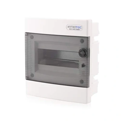 Immagine di Scatola portafusibili da incasso distributore IP40 custodia 1 fila fino a 8 moduli Porta trasparente per l&#039;installazione in ambiente asciutto casa