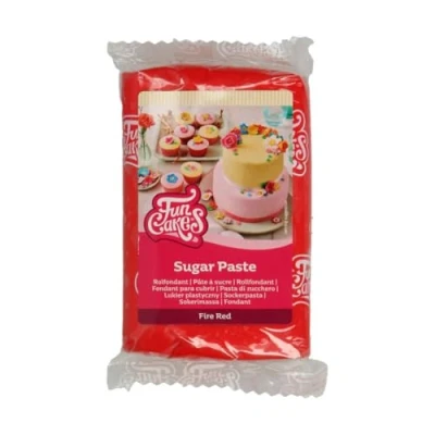 Immagine di FunCakes Pasta di Zucchero Fire Red: facile da usare, liscia, flessibile, morbida e pieghevole, perfetta per decorare torte, halal, kosher senza glutine. 250 gr